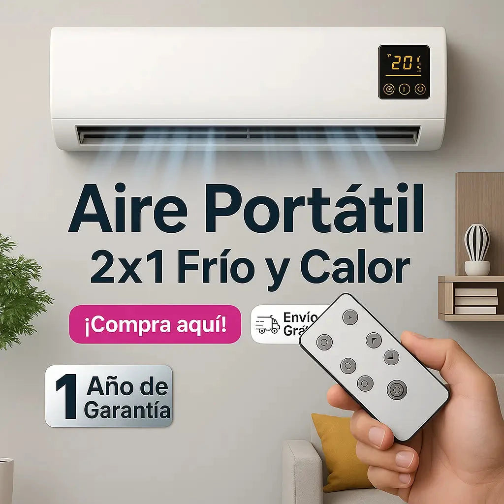❄️🔥 Aire Acondicionado Portátil 2 en 1 | Frío y Calor + 1 Año de Garantía 🇺🇸