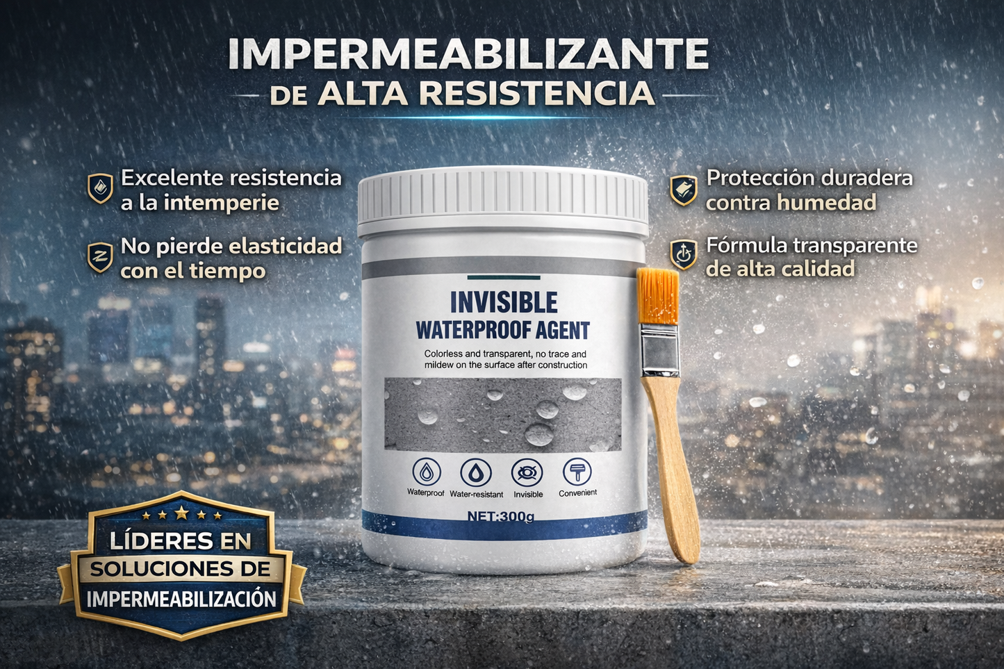 ¡Adiós a las filtraciones! Sellador Impermeabilizante Invisible de Alta Resistencia